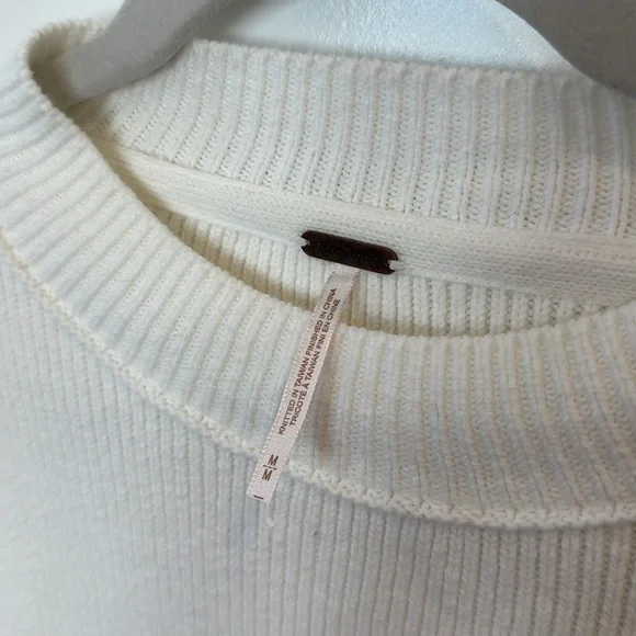 FREE PEOPLE Easy Street Tunic Ribbed Oversized Sweater in Painted White - Picture 10 of 11